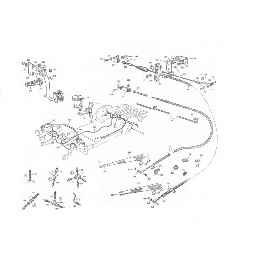 Câble de frein à main S 3/4 (court)