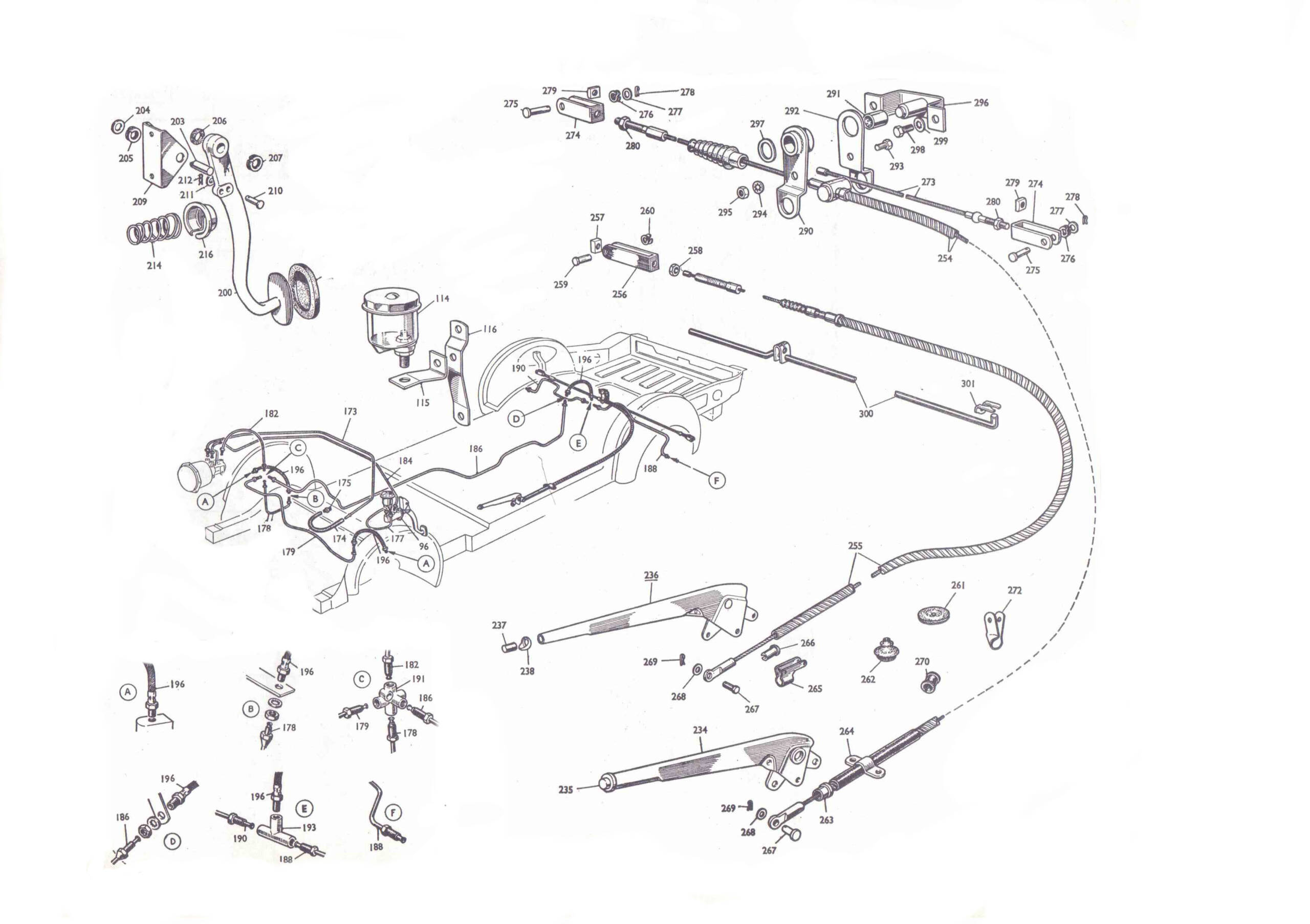 Câble de frein à main S 3/4 (long)